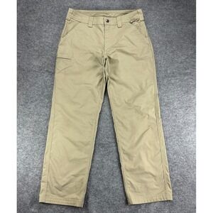 Duluth Trading Co. Ripstop Standard Fit Work Pants Mens 32x30 Beige Straight Leg